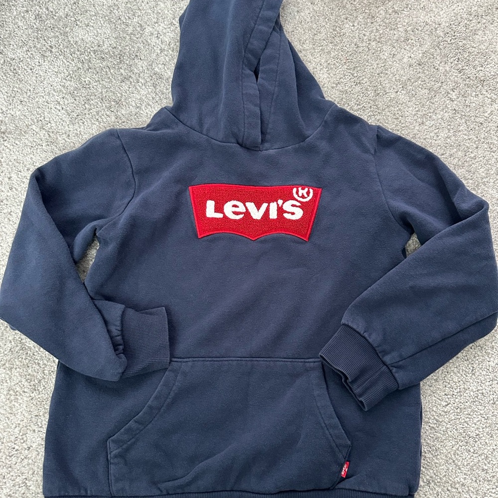 Levi's Blue and Red Logo Sweatshirt Hoodie